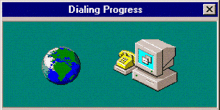 A 48k gif of using a 28k modem to connect to the internet.